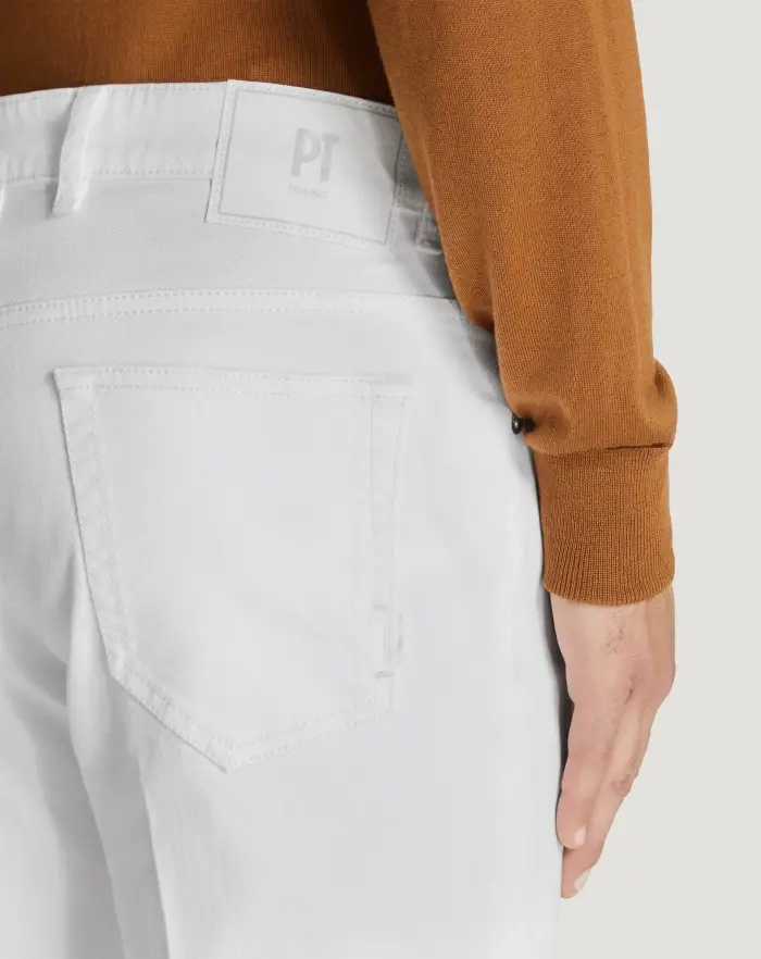 Pantaloni Torino Jeans Reggae in denim superwhite Sconto