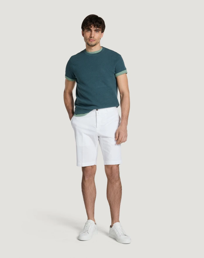 Pantaloni Torino Bermuda in gabardina stretch Offerta natalizia