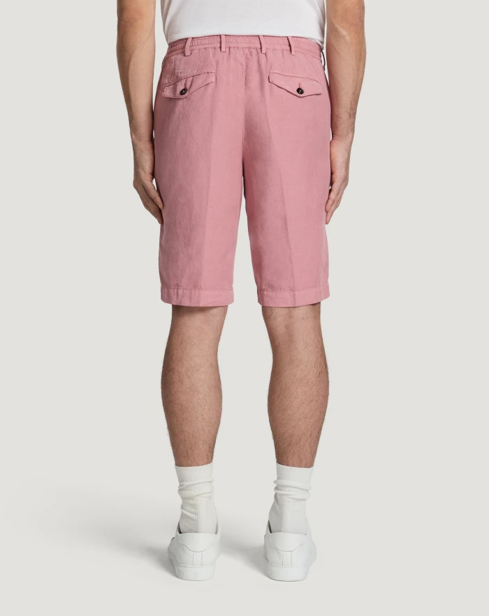 Pantaloni Torino Bermuda in cotone e lino batavia Saldi Di Fabbrica