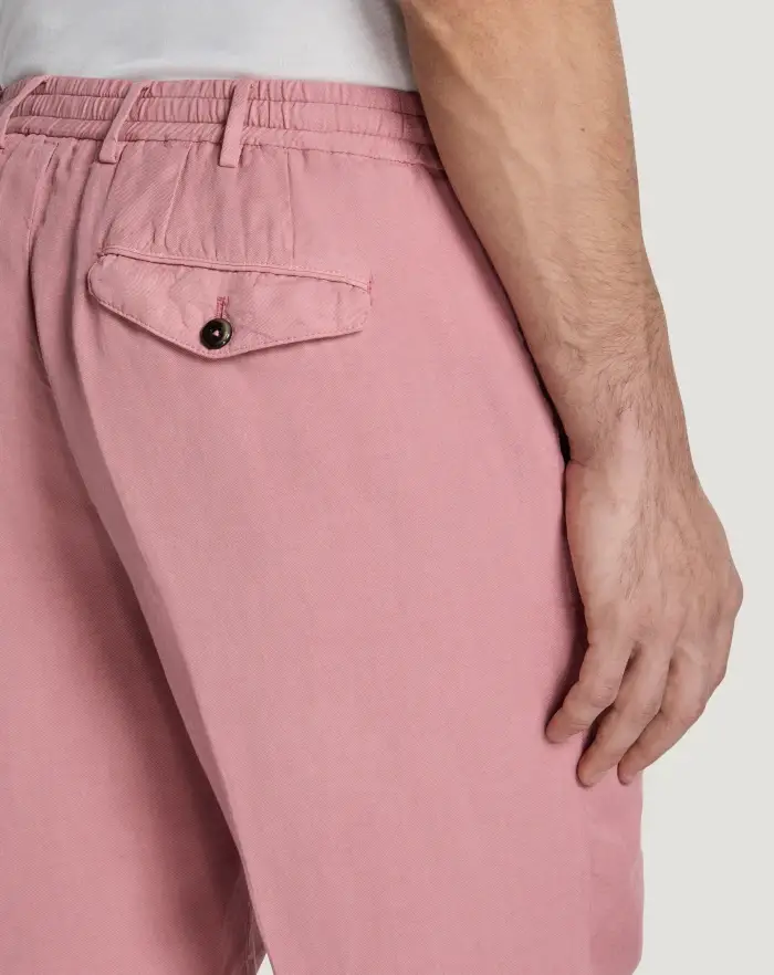 Pantaloni Torino Bermuda in cotone e lino batavia Saldi Di Fabbrica