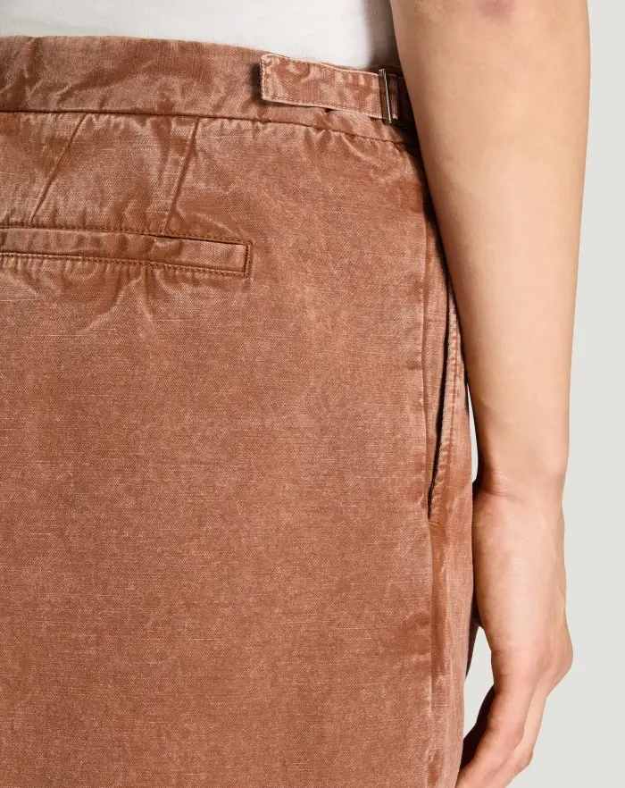 Pantaloni Torino Bermuda in twill di cotone e lino Vendite Flash