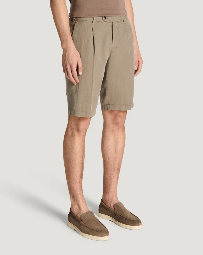 Pantaloni Torino Bermuda in cotone e lino batavia Negozio