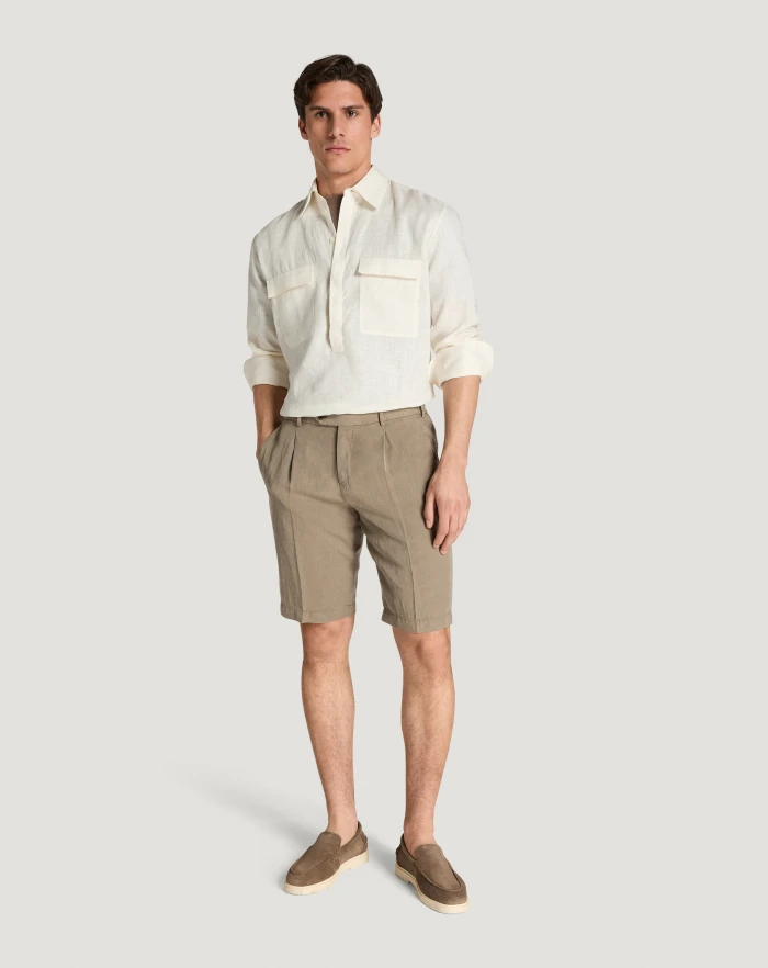 Pantaloni Torino Bermuda in cotone e lino batavia Negozio