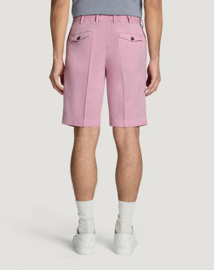 Pantaloni Torino Bermuda in lino stretch délavé Nuova