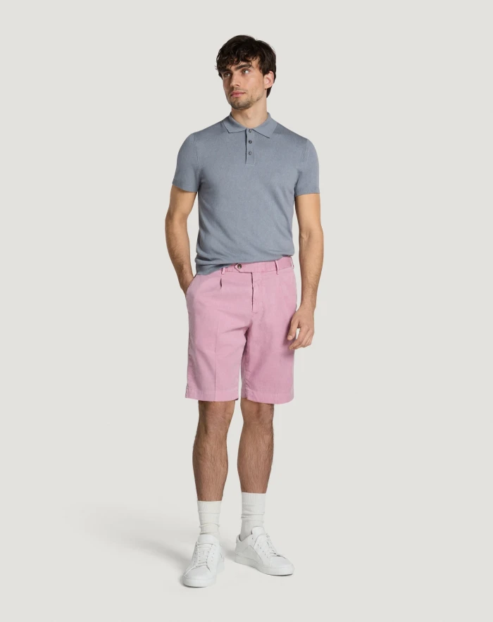 Pantaloni Torino Bermuda in lino stretch délavé Nuova