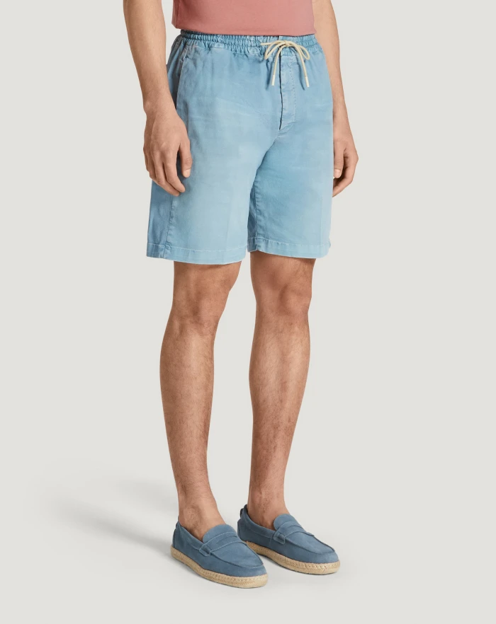 Pantaloni Torino Bermuda in gabardina di cotone Italia