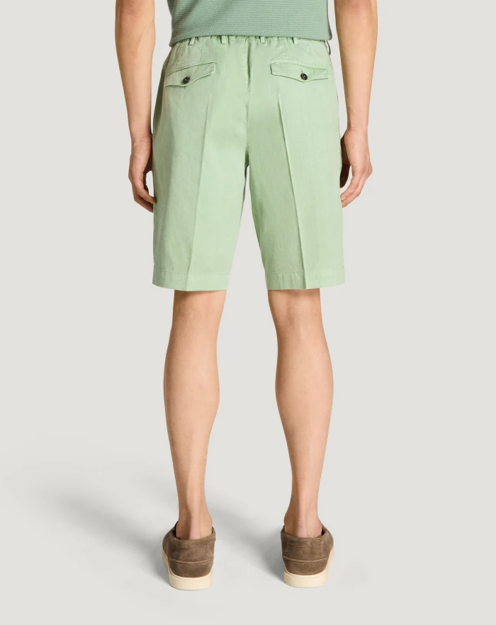 Pantaloni Torino Bermuda in lino stretch délavé Nuovo