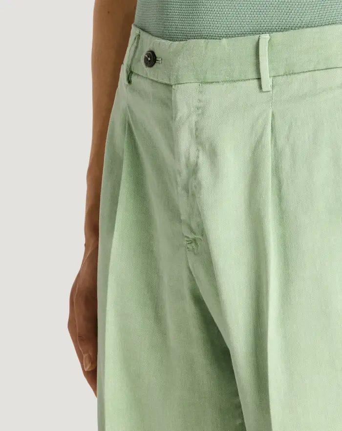 Pantaloni Torino Bermuda in lino stretch délavé Nuovo