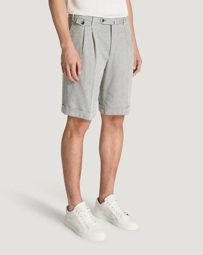 Pantaloni Torino Bermuda in cotone a righe Qualità Garantita