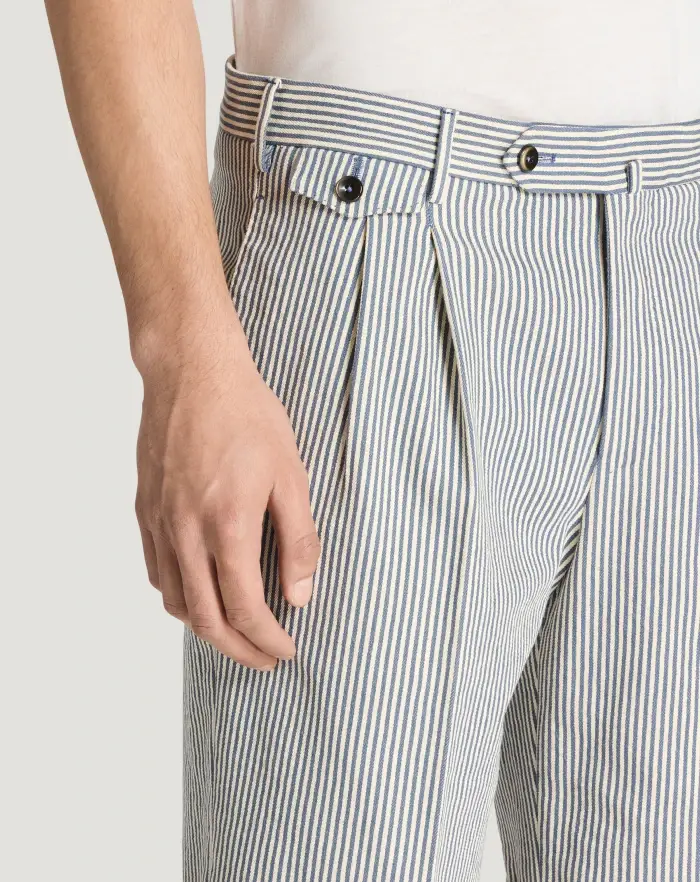 Pantaloni Torino Bermuda in cotone a righe Qualità Garantita