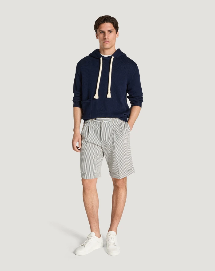 Pantaloni Torino Bermuda in cotone a righe Qualità Garantita