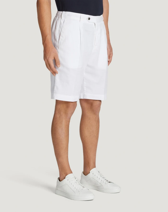 Pantaloni Torino Bermuda in lino stretch délavé Negozi Online