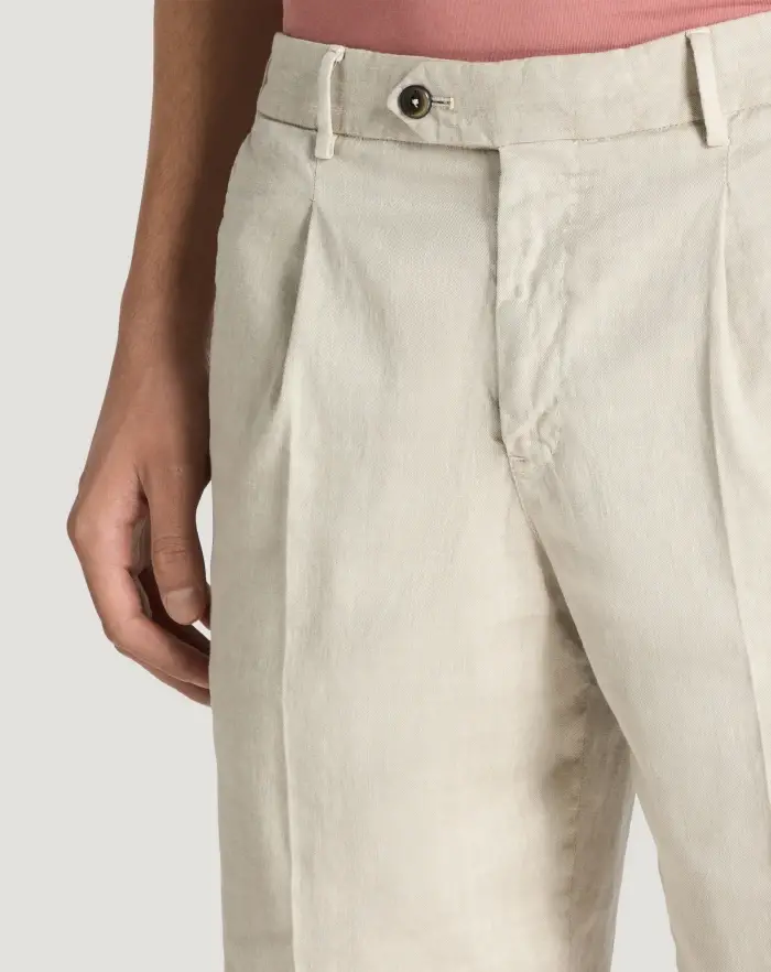 Pantaloni Torino Bermuda in lino stretch délavé Promozione Limitata