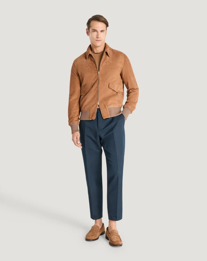Pantaloni Torino Bomber in suede Italia