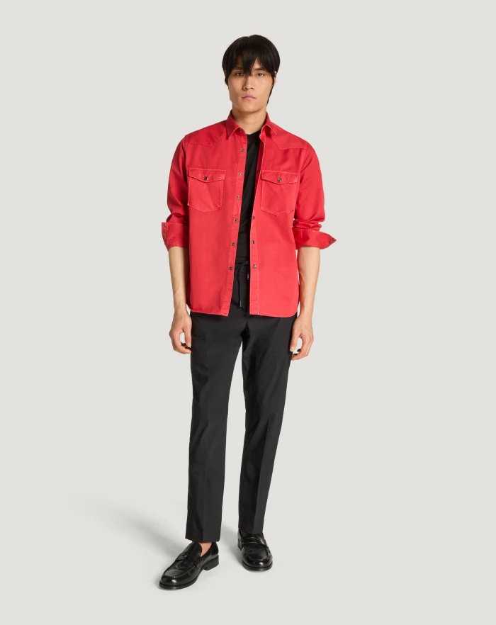 Pantaloni Torino Camicia in gabardina di cotone Consegna Veloce