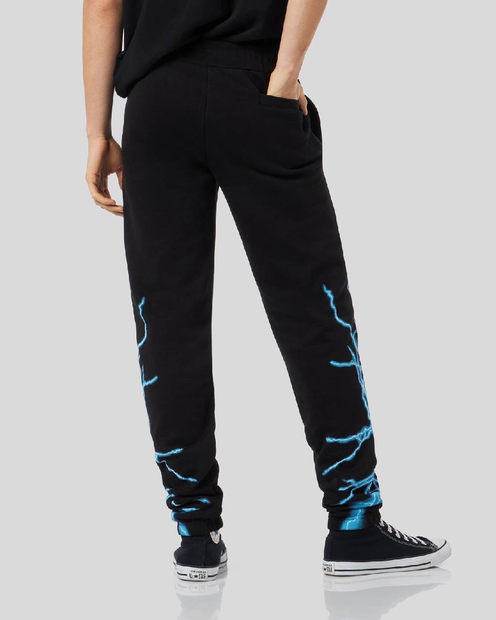 Phobia Archive PANTALONE NERO CON FULMINE LATERALE BLU Online