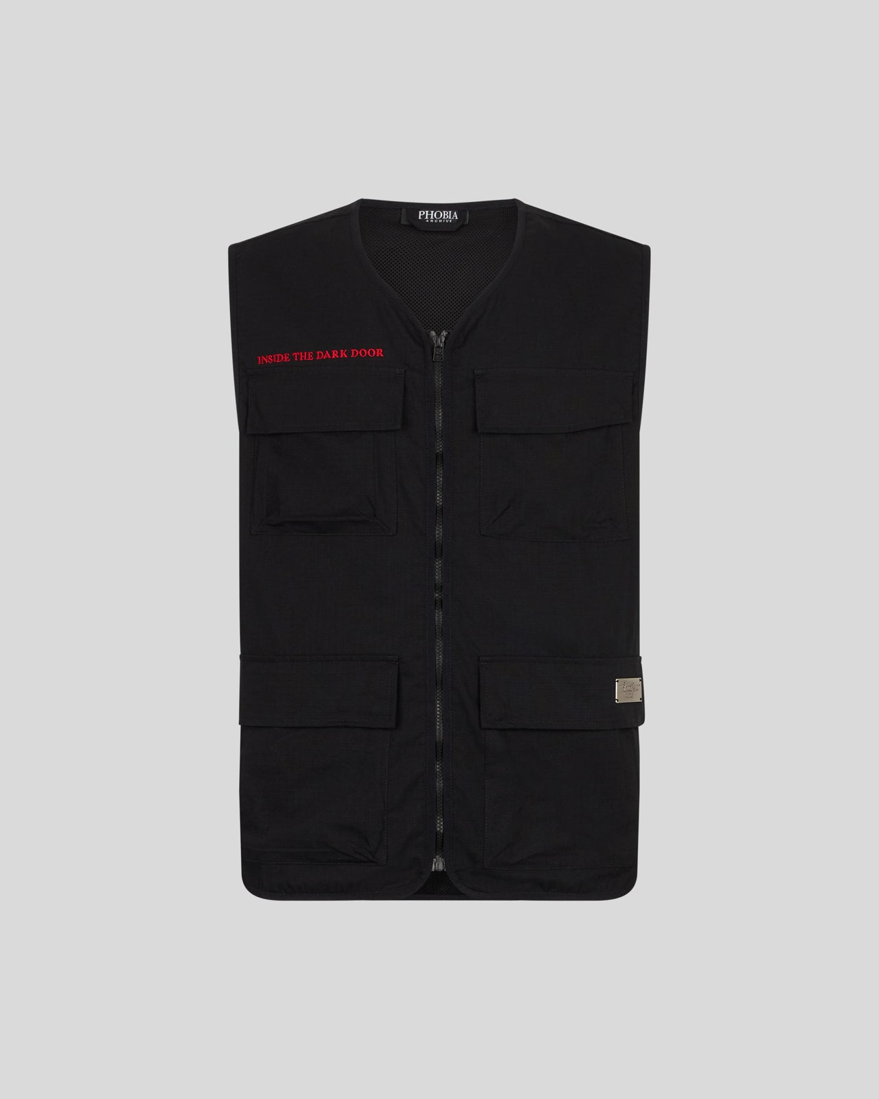 Phobia Archive WORKER GILET NERO CON GRAFICA SCREAMING SKULLS Moda