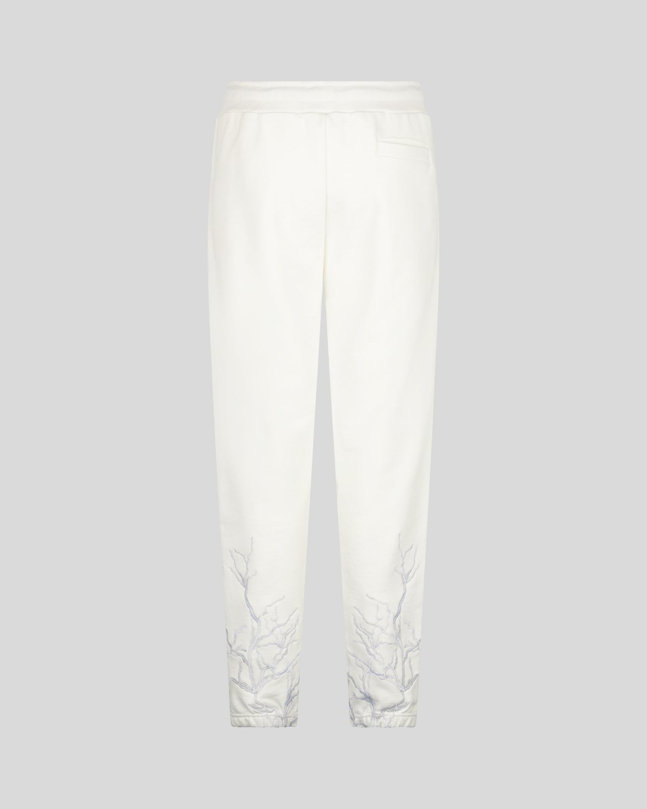 Phobia Archive PANTALONE BIANCO CON FULMINE GRIGIO RICAMATO Grande vendita