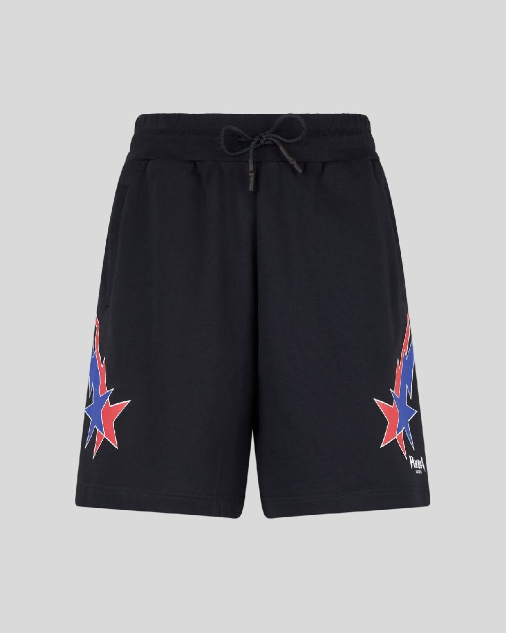 Phobia Archive PANTALONCINO NERO CON GRAFICA STARRY LIGHTNING ROSSA E BLU Saldi Di Fabbrica