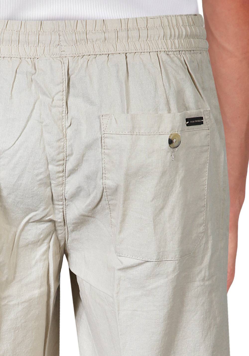 Primo Emporio Bermuda in lino tinta unita con laccio Offerta Giorno del Papà