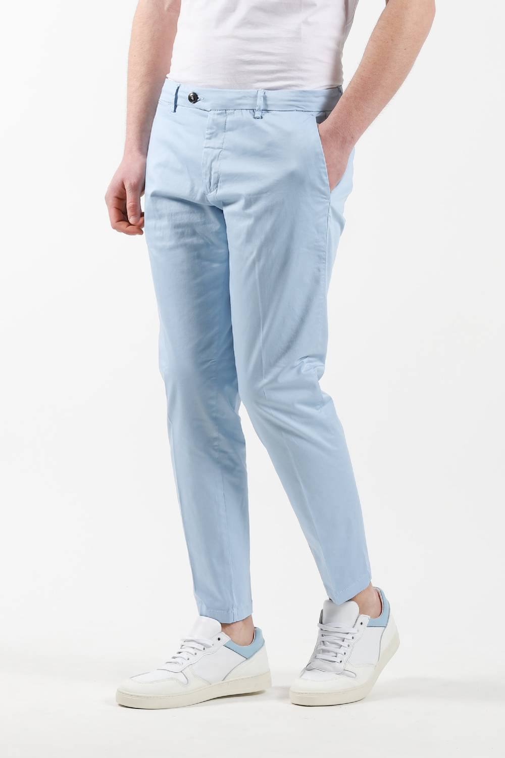 Primo Emporio Pantalone chinos tasca America - Celeste Soddisfazione Garantita