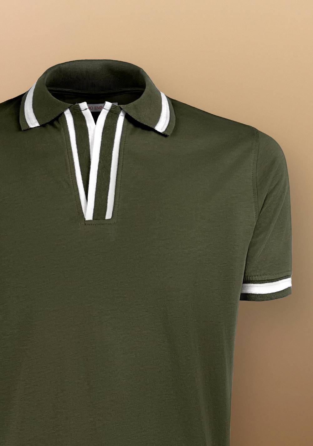 Primo Emporio Polo senza bottoni con riga a contrasto Saldi