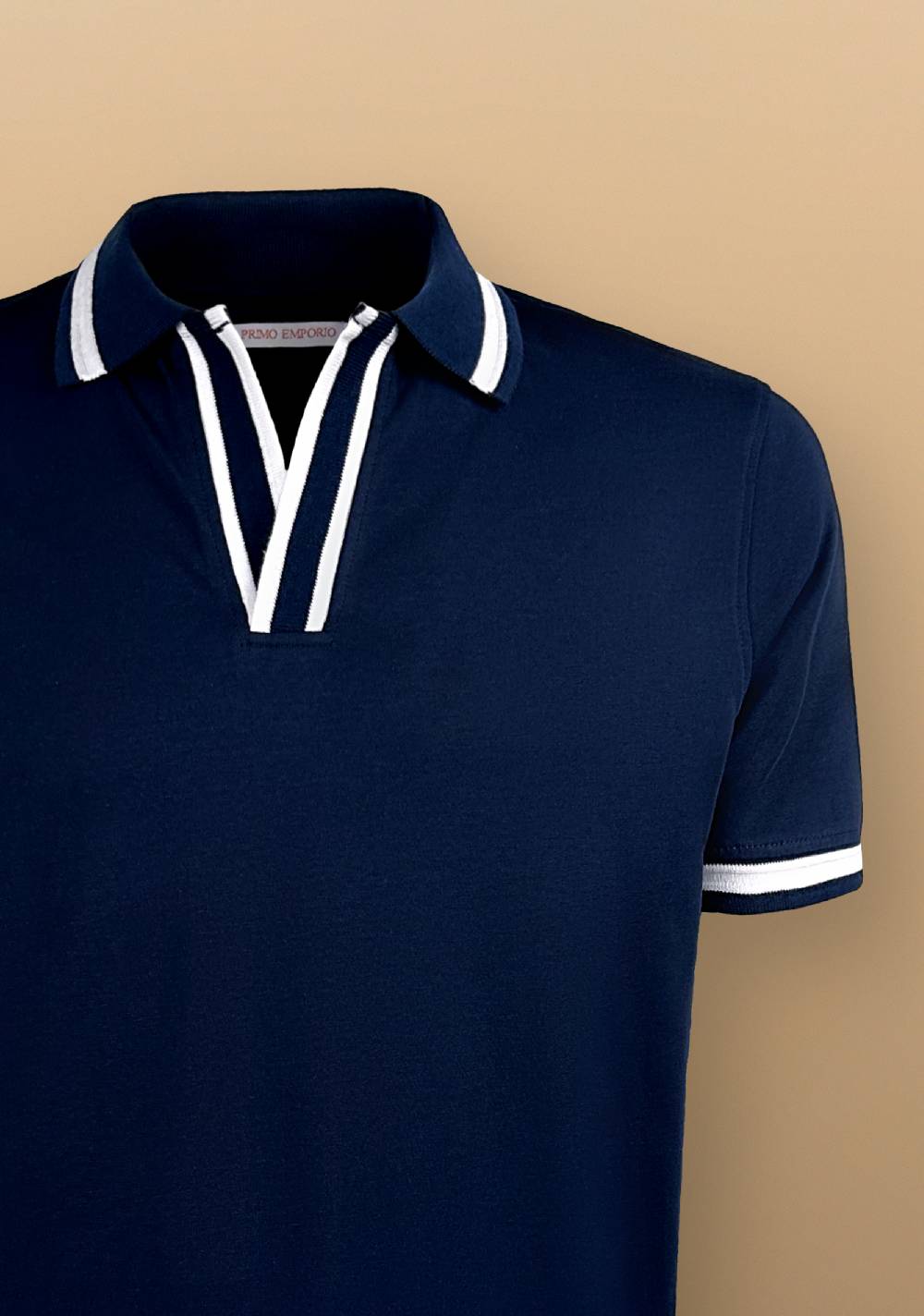 Primo Emporio Polo senza bottoni con riga a contrasto Hotsell