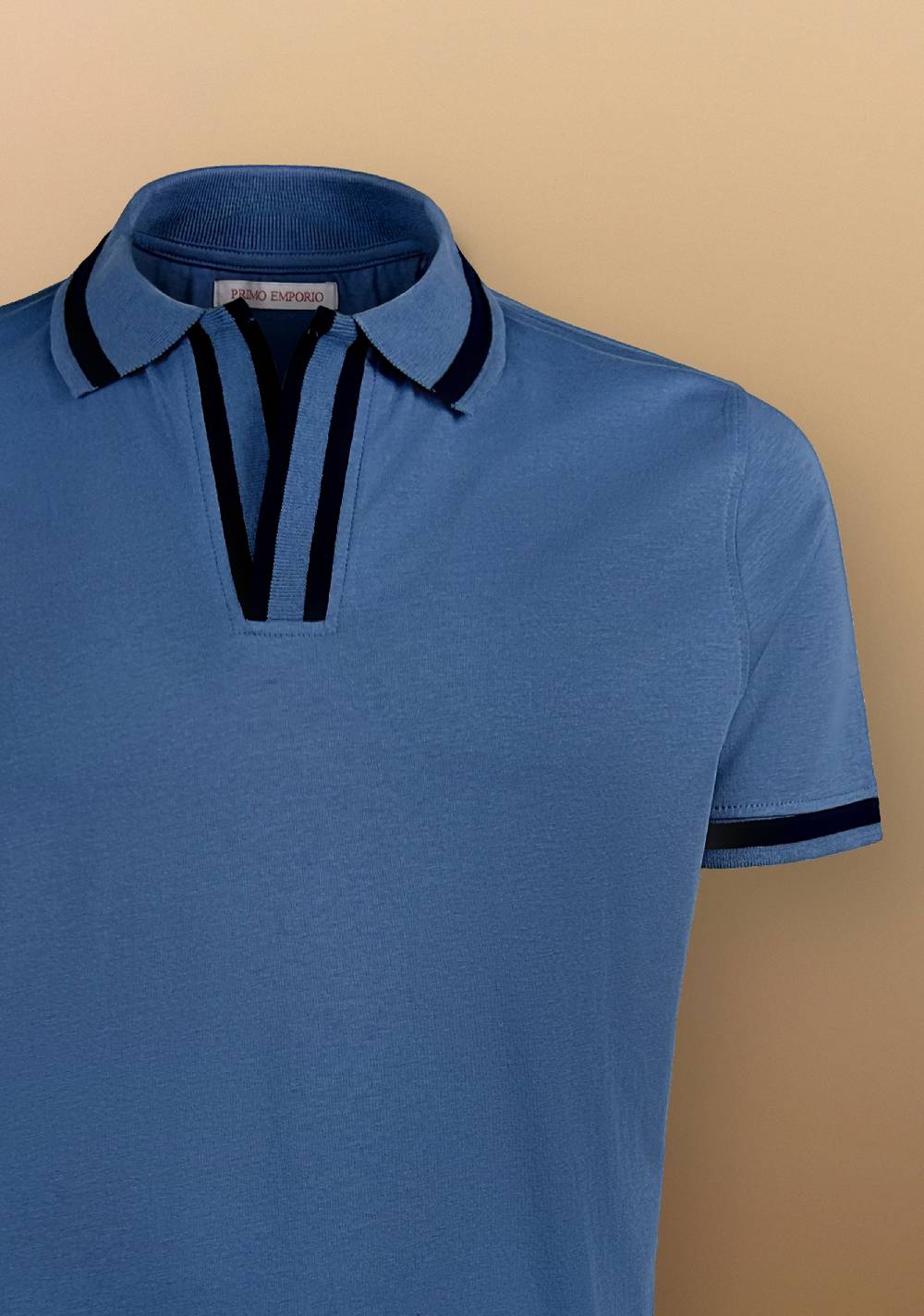 Primo Emporio Polo senza bottoni con riga a contrasto Vendita Calda