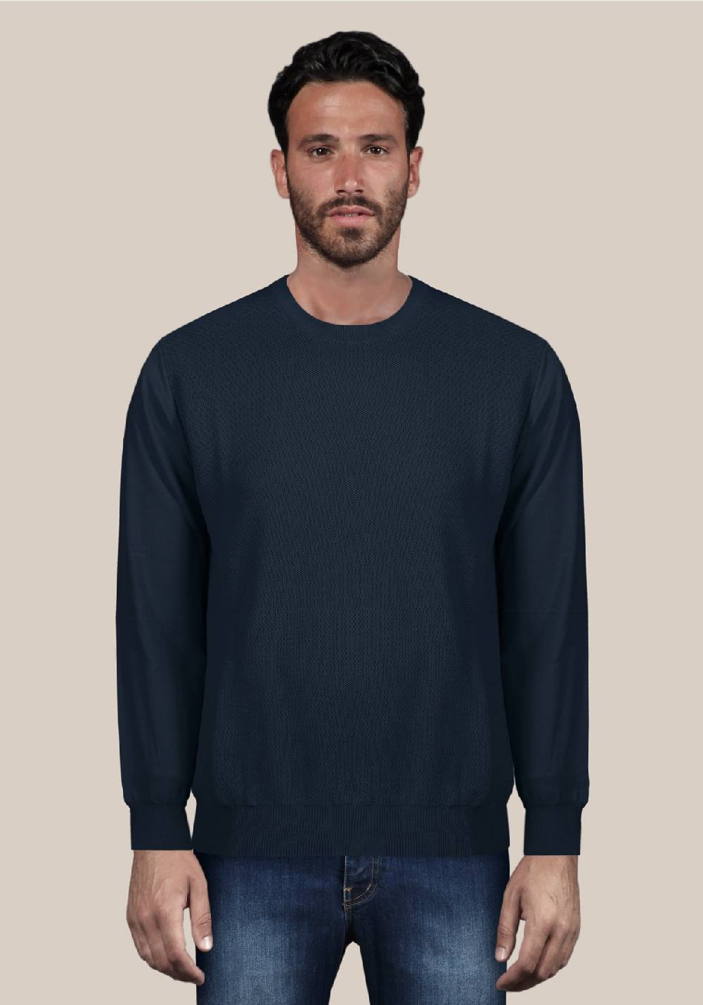 Primo Emporio Maglia giro collo tessitura punto riso Italia