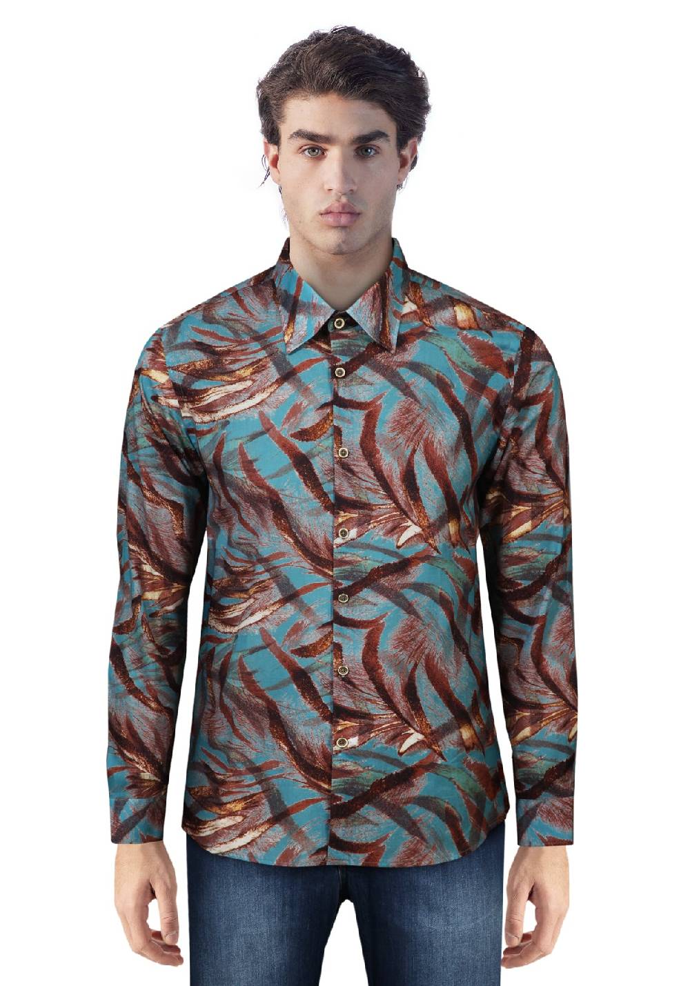 Primo Emporio Camicia in Cotone Fantasia Fiori Soddisfazione Garantita