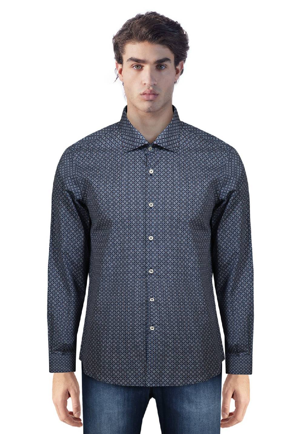 Primo Emporio Camicia in Cotone Micro-Fantasia Negozi Online