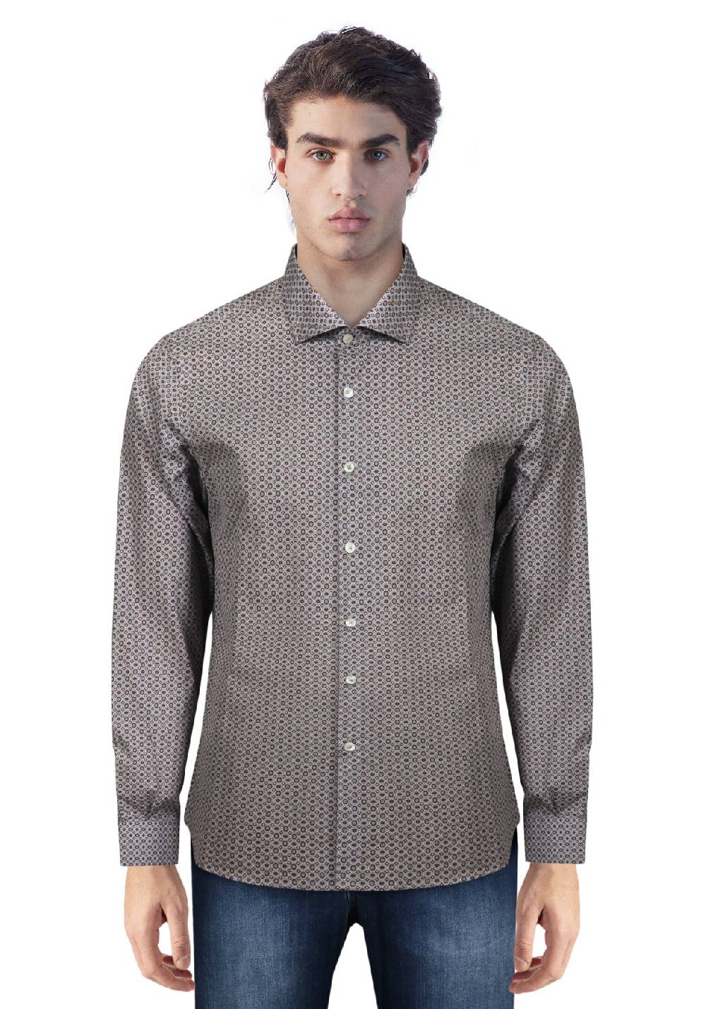 Primo Emporio Camicia in Cotone Micro-Fantasia Acquista Ora