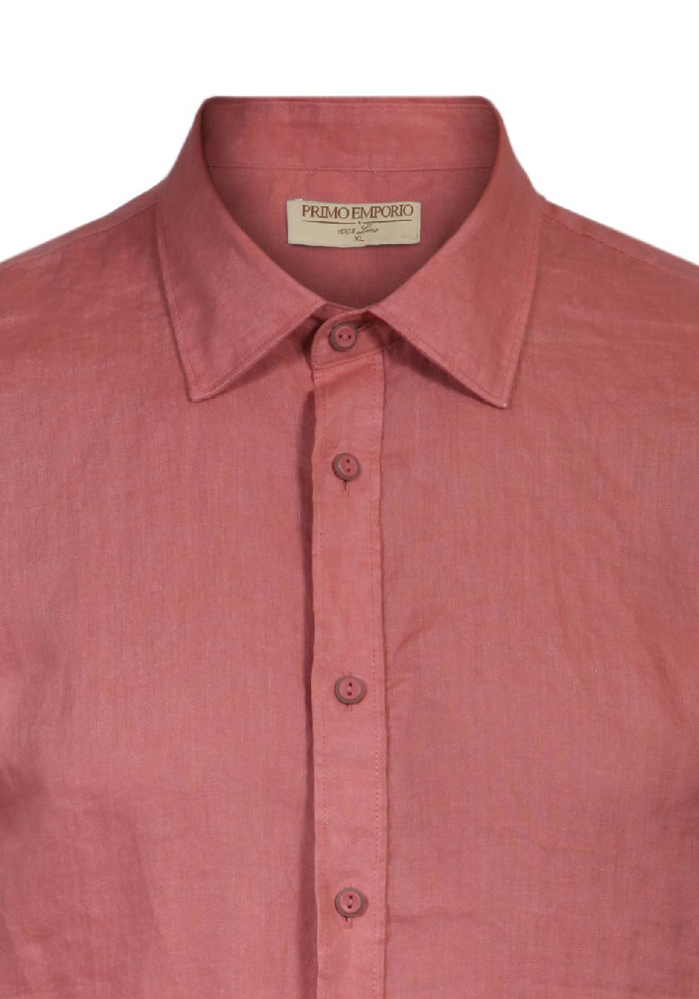 Primo Emporio Camicia Lino Mezza Manica - Mattone Vendita Calda