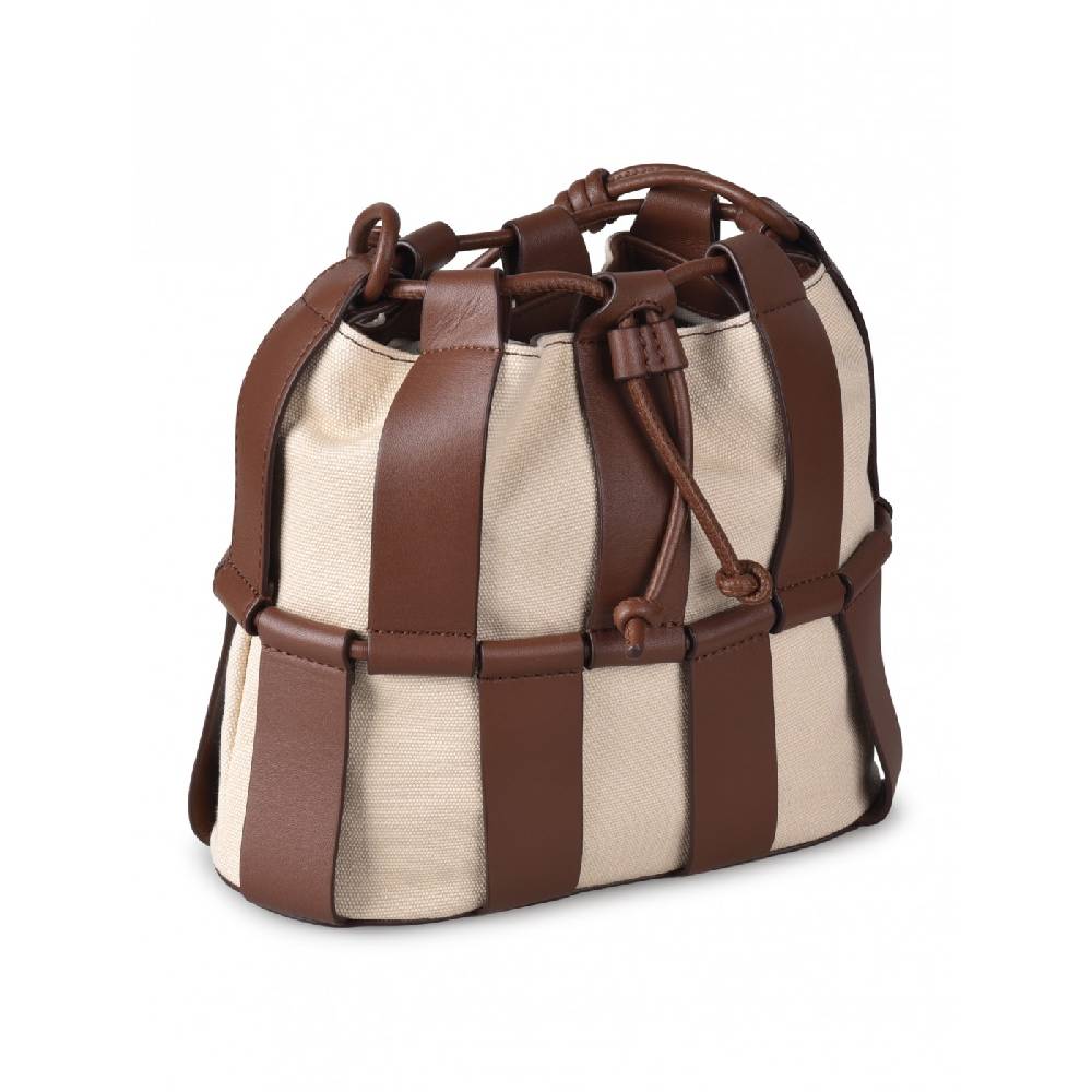 HEREU Lilinera caged leather and canvas shoulder bag Offerta Giorno del Papà