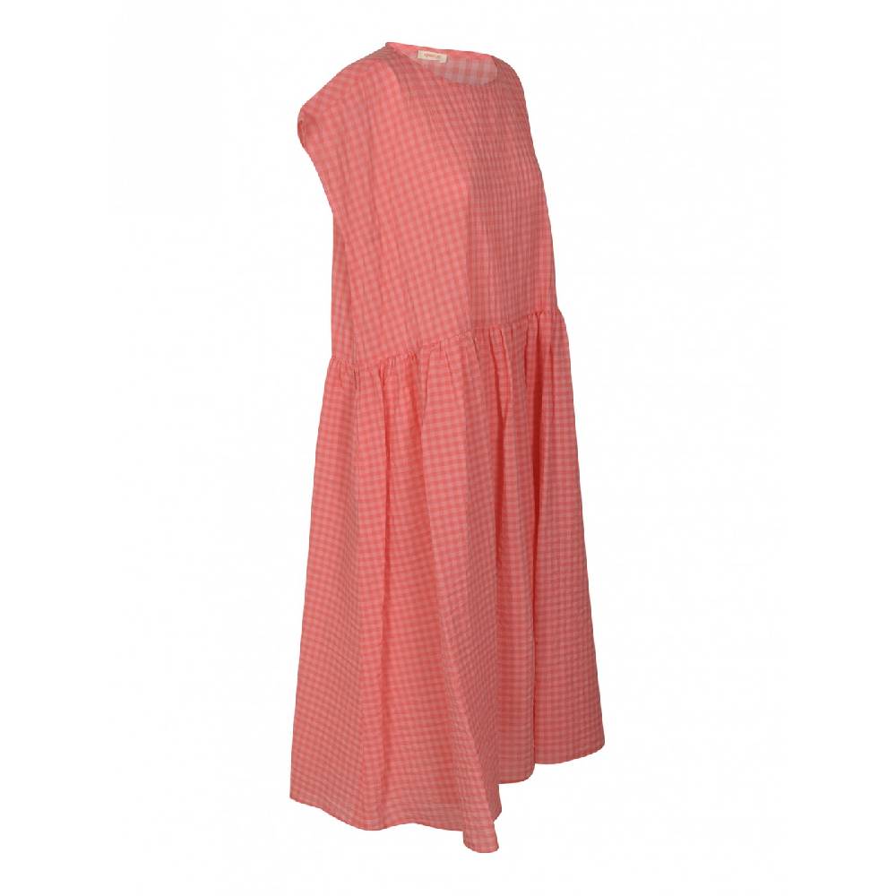 APUNTOB Abito quadretti spalla scesa Latest fashion