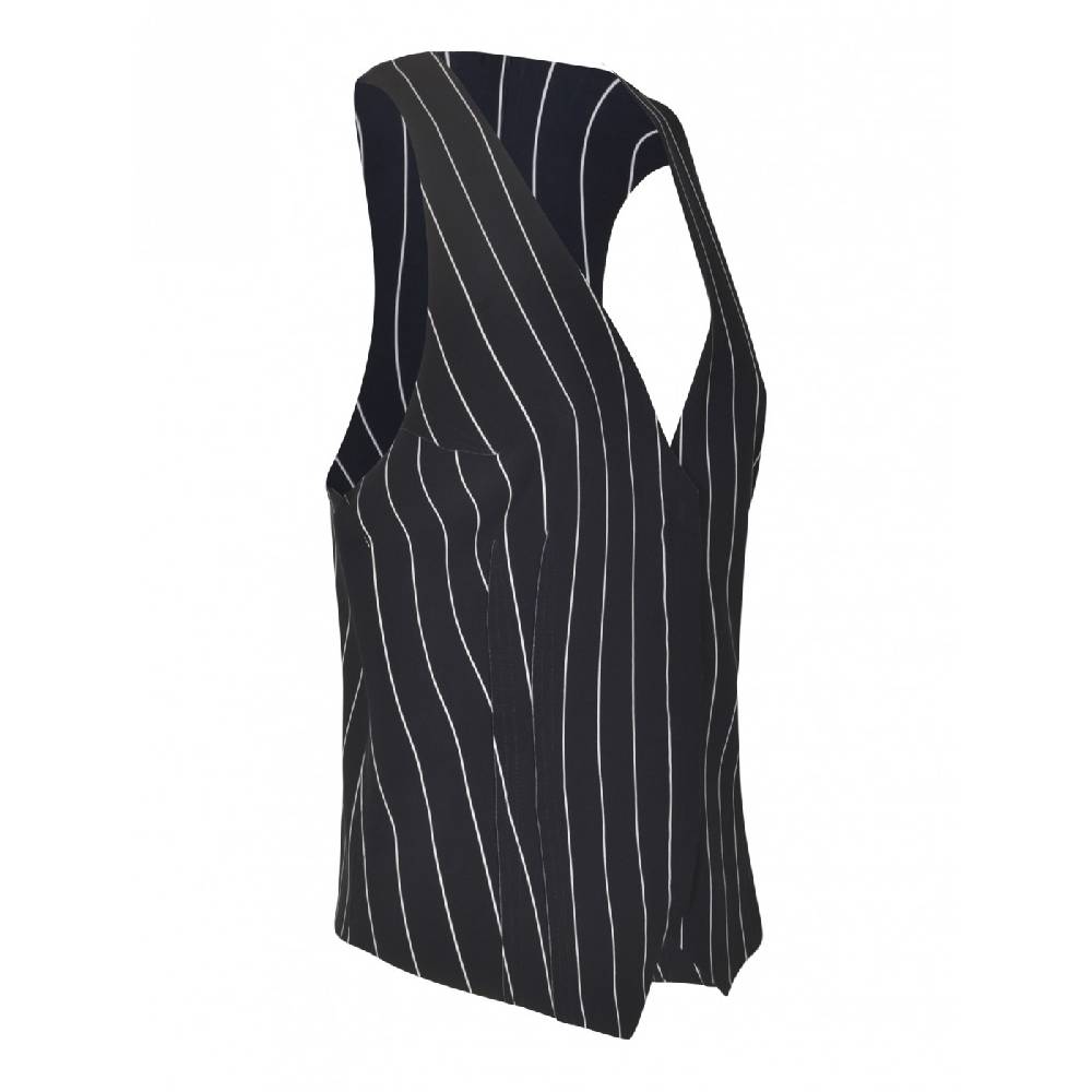NORMA KAMALI Gilet con zip gessato Offerte esclusive