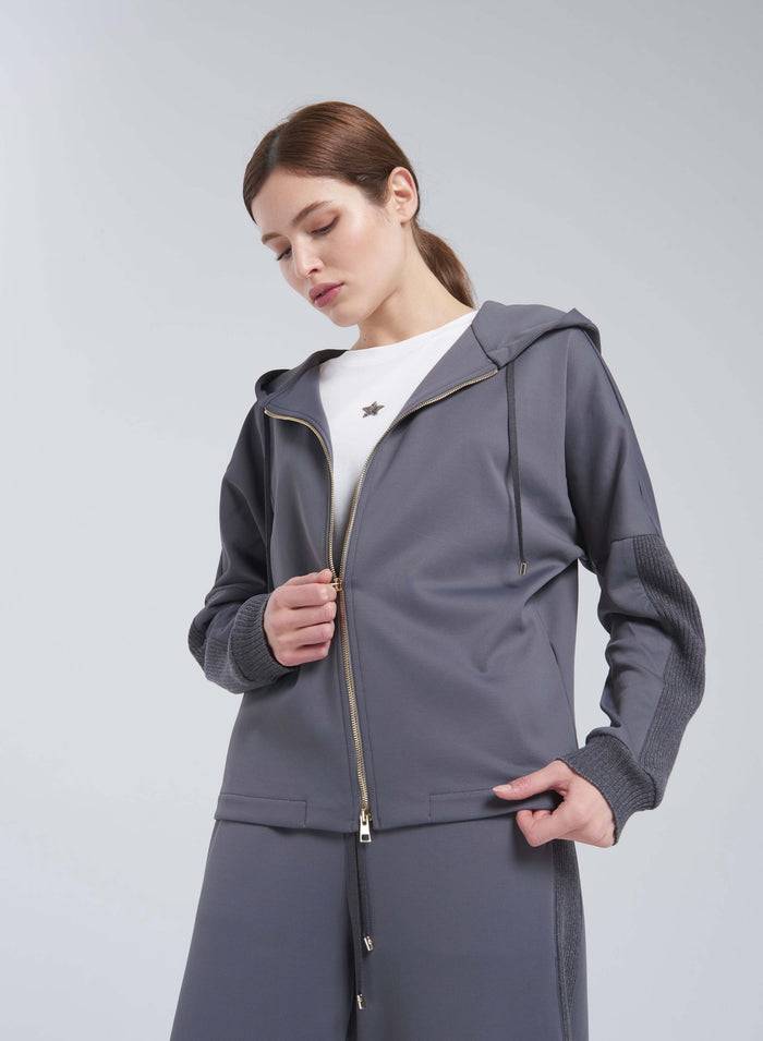 Lorena Antoniazzi FELPA CON CAPPUCCIO IN COTONE Online