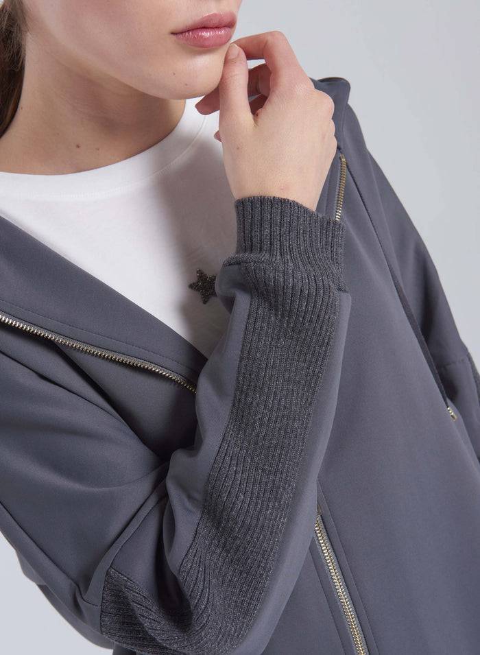 Lorena Antoniazzi FELPA CON CAPPUCCIO IN COTONE Online