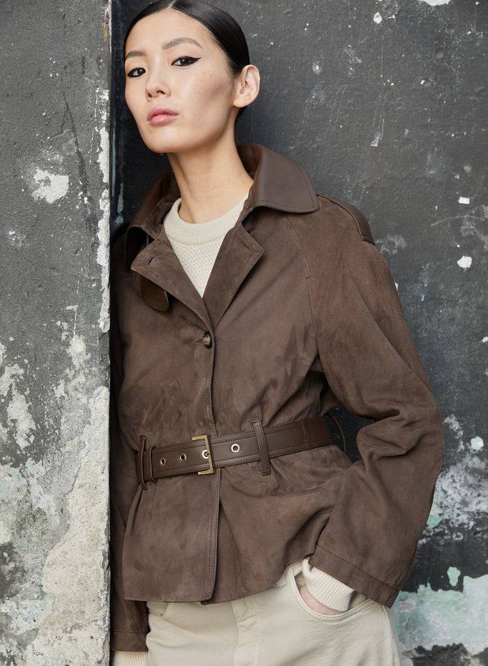 Lorena Antoniazzi GIACCA IN CAMOSCIO Saldi