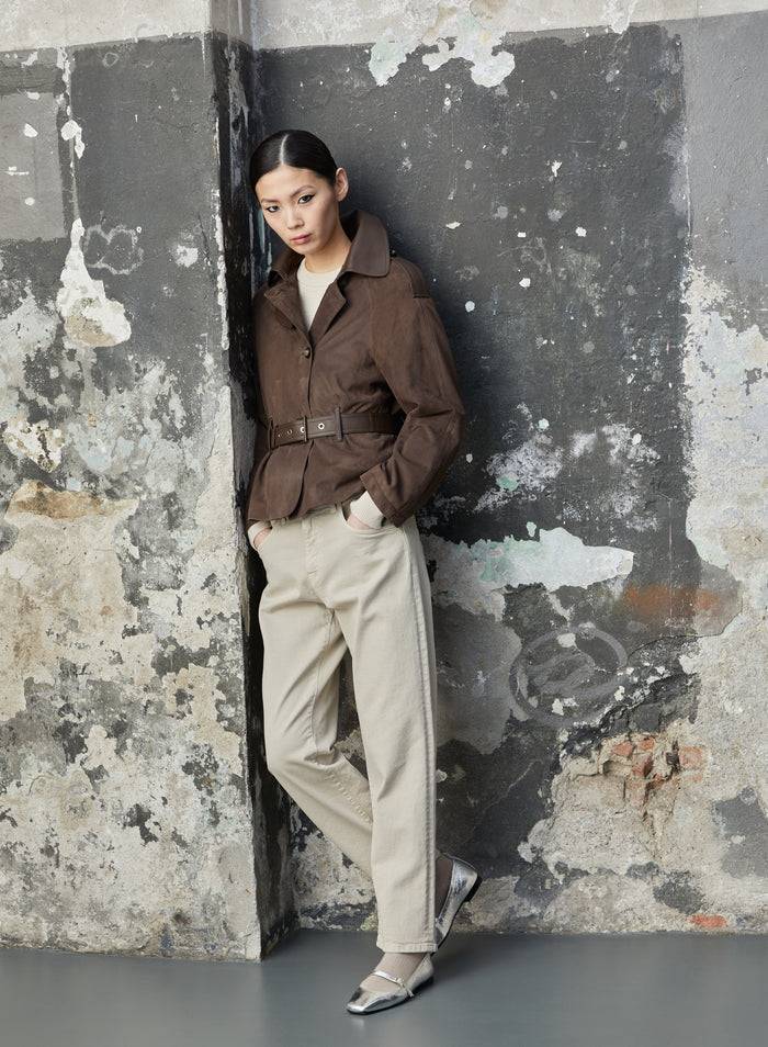Lorena Antoniazzi GIACCA IN CAMOSCIO Saldi