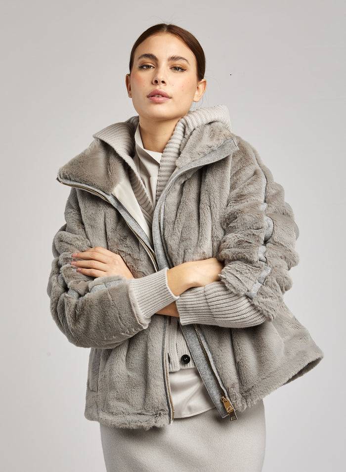 Lorena Antoniazzi CAPPOTTO IN ECOPELLICCIA Moda
