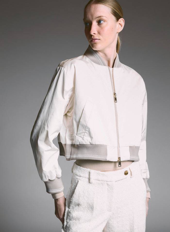 Lorena Antoniazzi BOMBER CROPPED IN NYLON Shopping Online