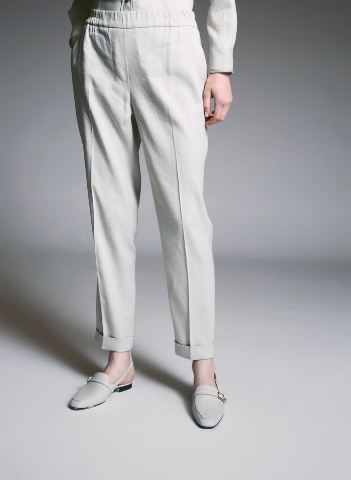 Lorena Antoniazzi JOGGERS IN LINO Prezzo Ridotto