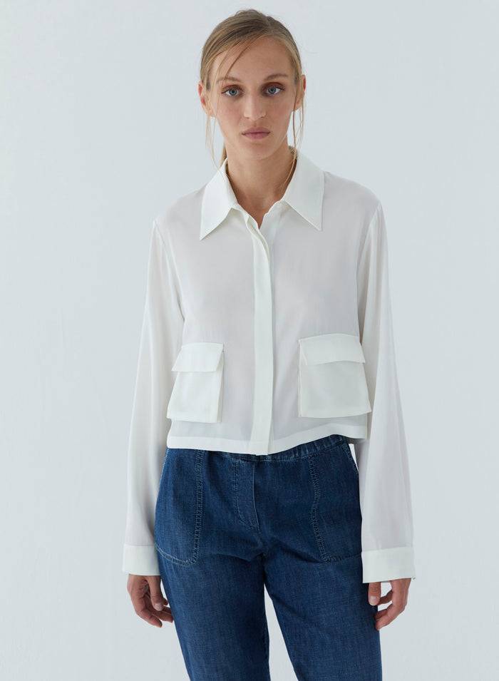 Lorena Antoniazzi BLUSA IN TWILL DI SETA Hotsell
