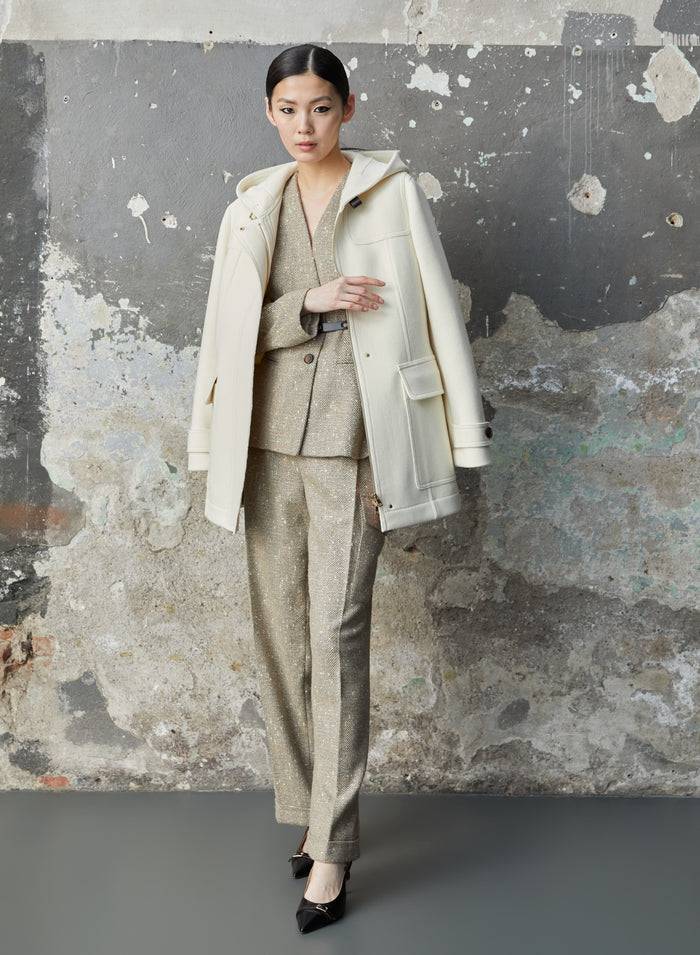 Lorena Antoniazzi CAPPOTTO IN LANA E CASHMERE CON CAPPUCCIO Fino Al -60%