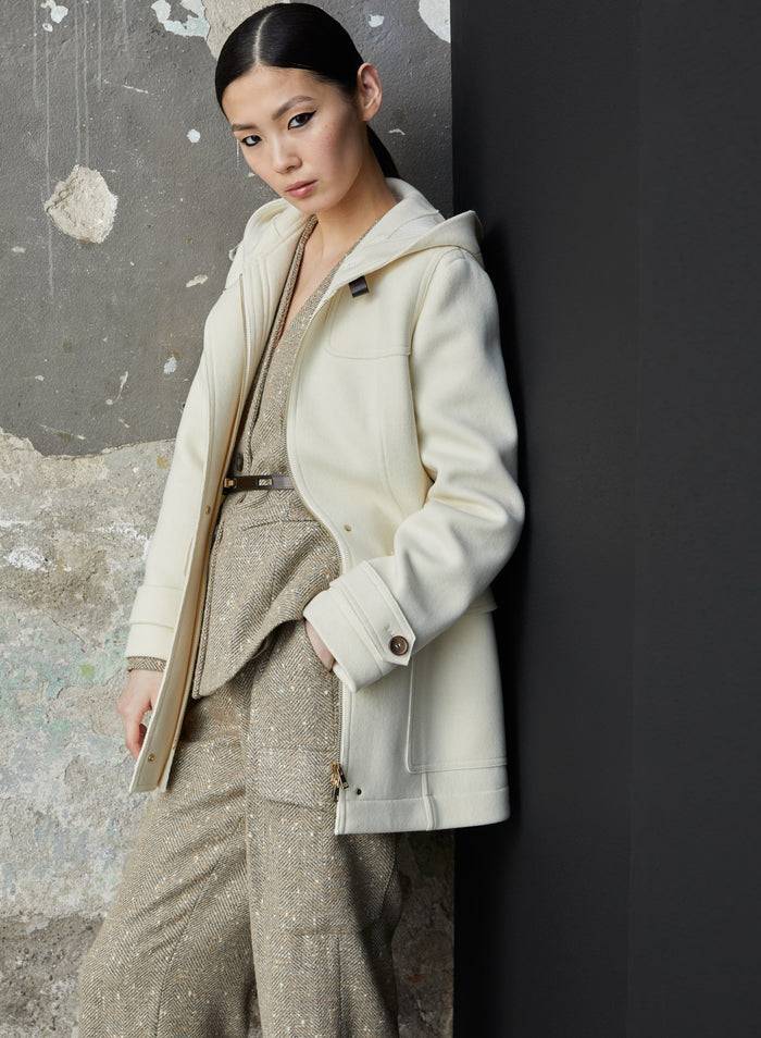 Lorena Antoniazzi CAPPOTTO IN LANA E CASHMERE CON CAPPUCCIO Fino Al -60%