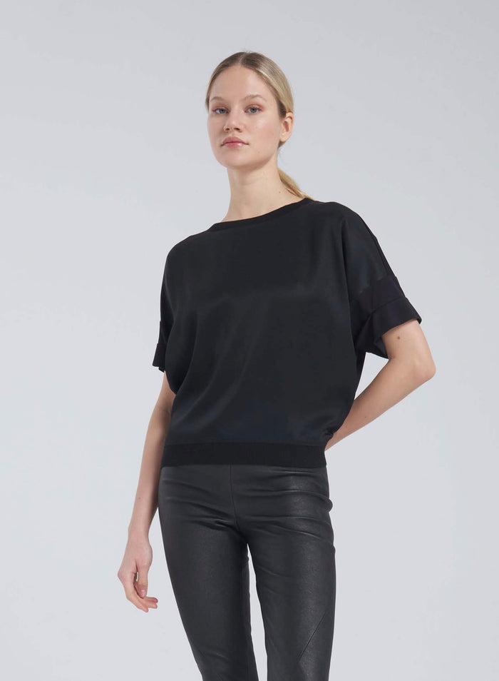 Lorena Antoniazzi T-SHIRT IN TWILL DI SETA Novità