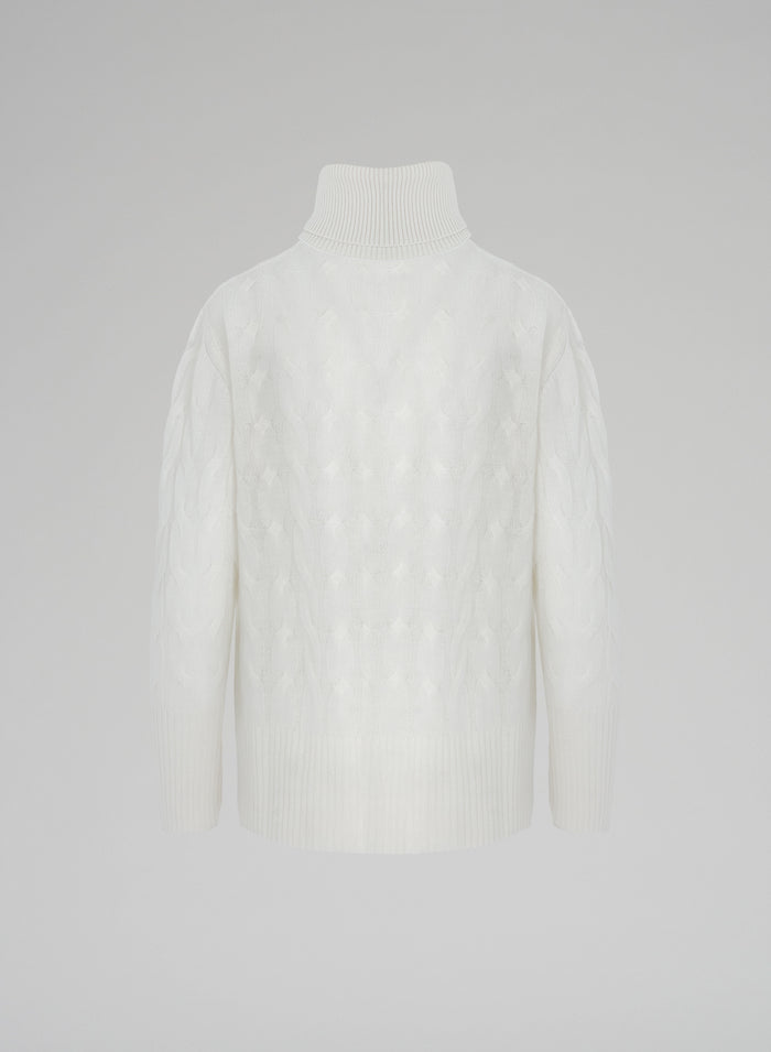 Lorena Antoniazzi MAGLIA A TRECCIA IN CASHMERE Vendita Economica