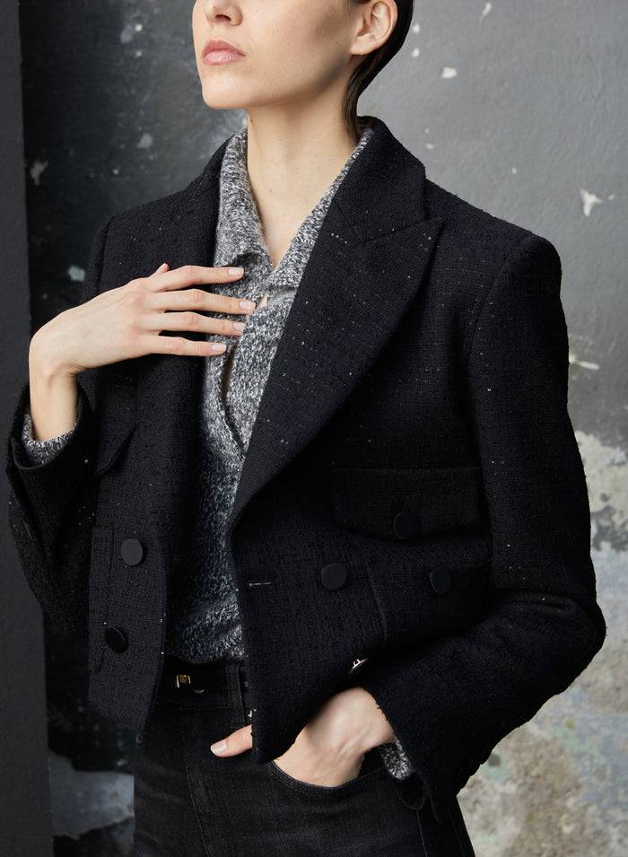 Lorena Antoniazzi GIACCA CROP IN LANA Moda