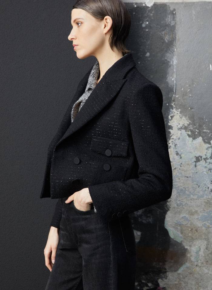 Lorena Antoniazzi GIACCA CROP IN LANA Moda